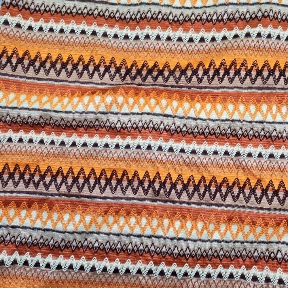 Resortwear Crochet Midi Dress 4XL Bodycon Zig-Zag Boho Chic Modern Halter Orange - Picture 7 of 16